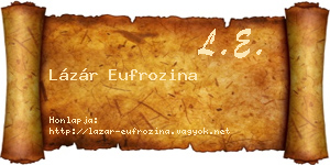 Lázár Eufrozina névjegykártya